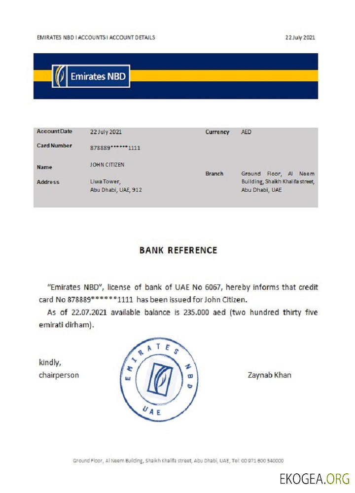 UAE , Emirates NBD , reference